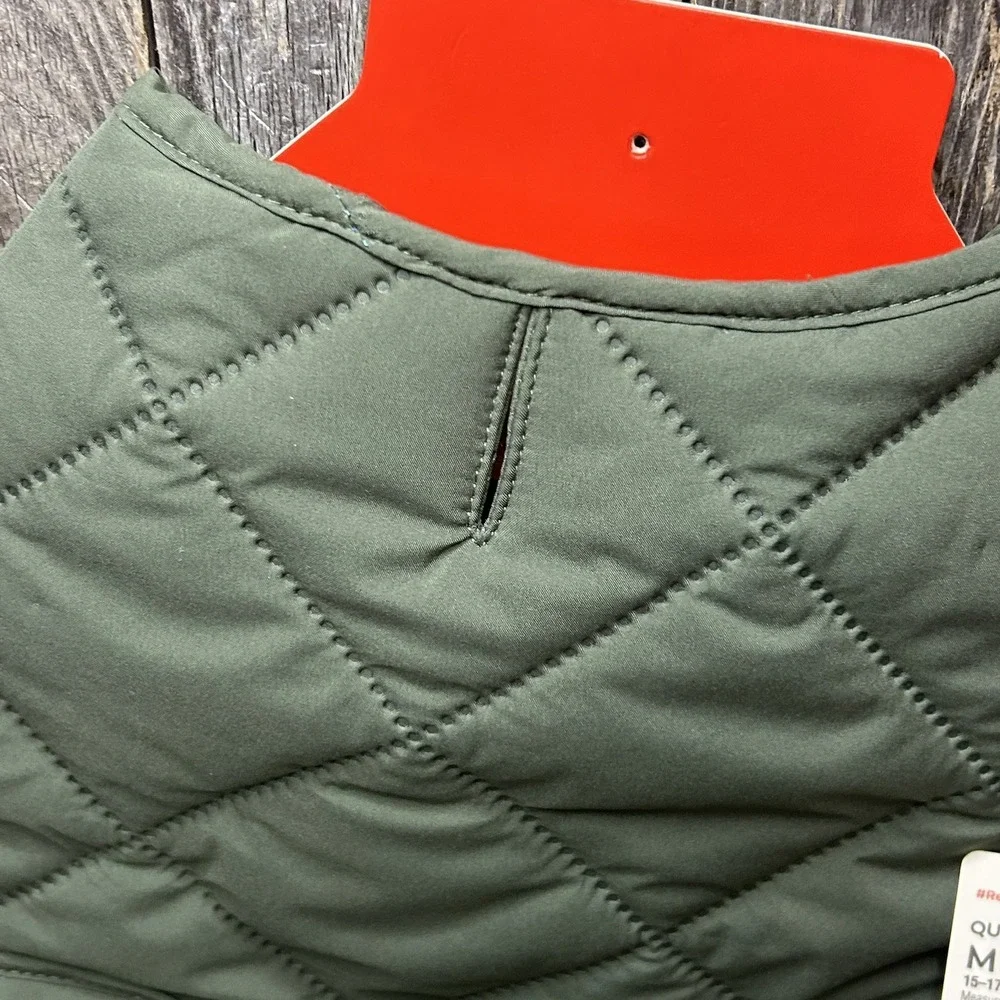 REDDY Olive Green Quilted Dog Vest Medium New